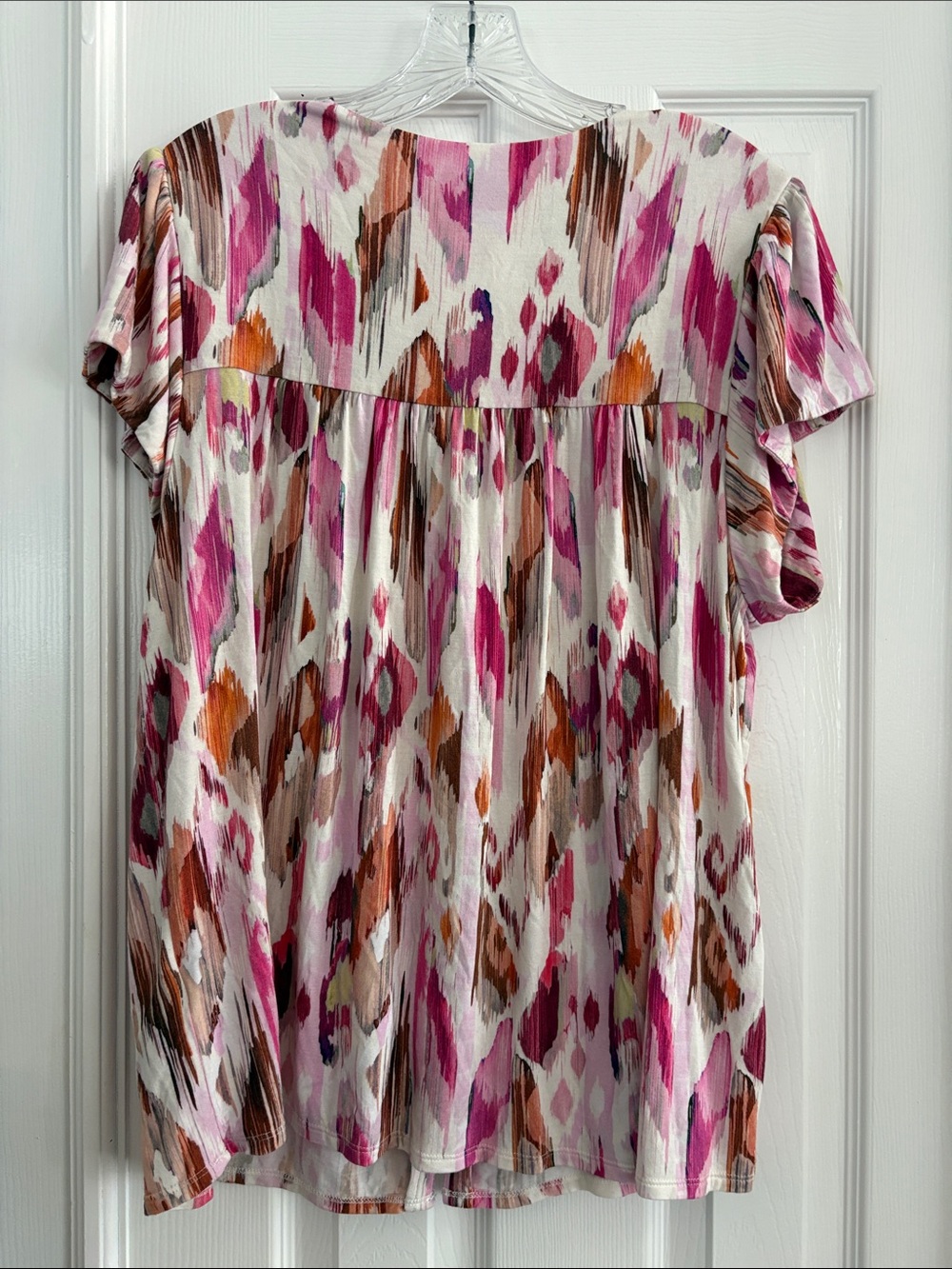 Liverpool Los Angeles Colorful Pink Rayon Spandex Blouse Women’s Plus Size 1X - Picture 7 of 7